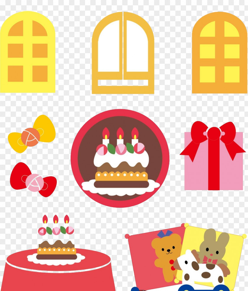 Creative Gift Cake Windows Cartoon PNG
