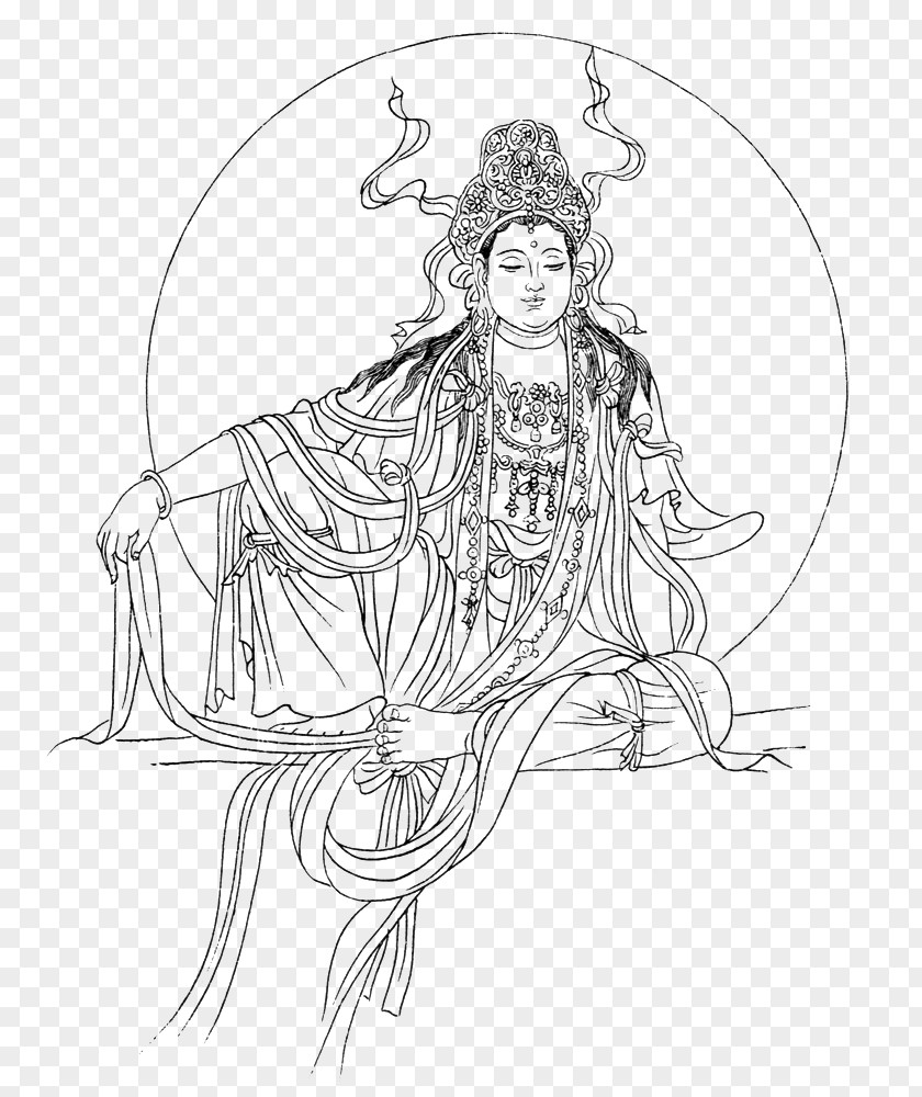 Life Guanyin Dule Temple Bodhisattva Buddhism Drawing PNG