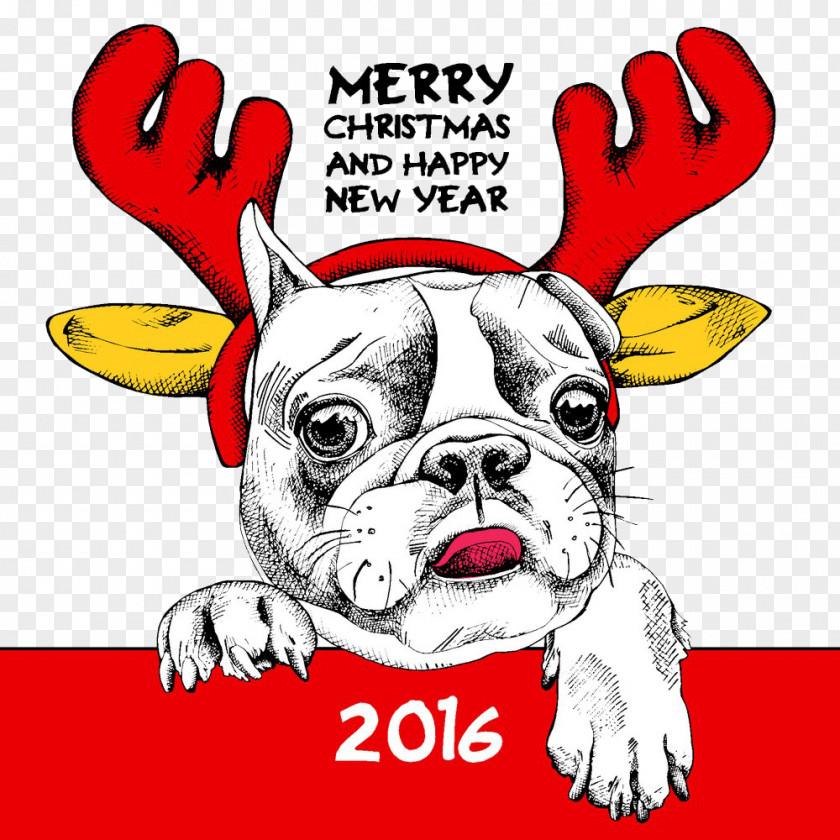 2016 Magic Reindeer Dog Pug French Bulldog Affenpinscher Deer PNG