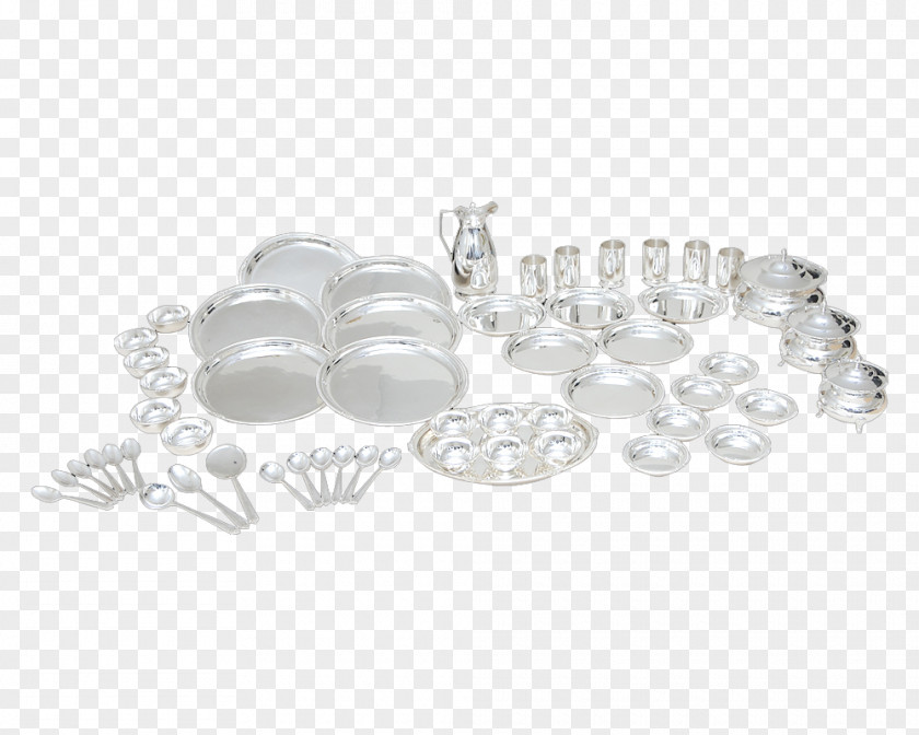 Treasure Bowl Silver Material Body Jewellery PNG