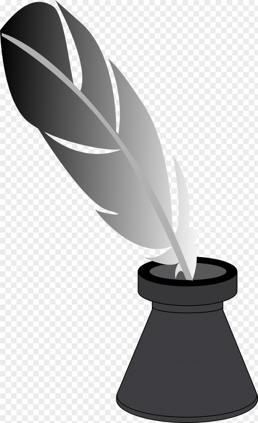 Feather Quill Pen Inkwell Paper PNG