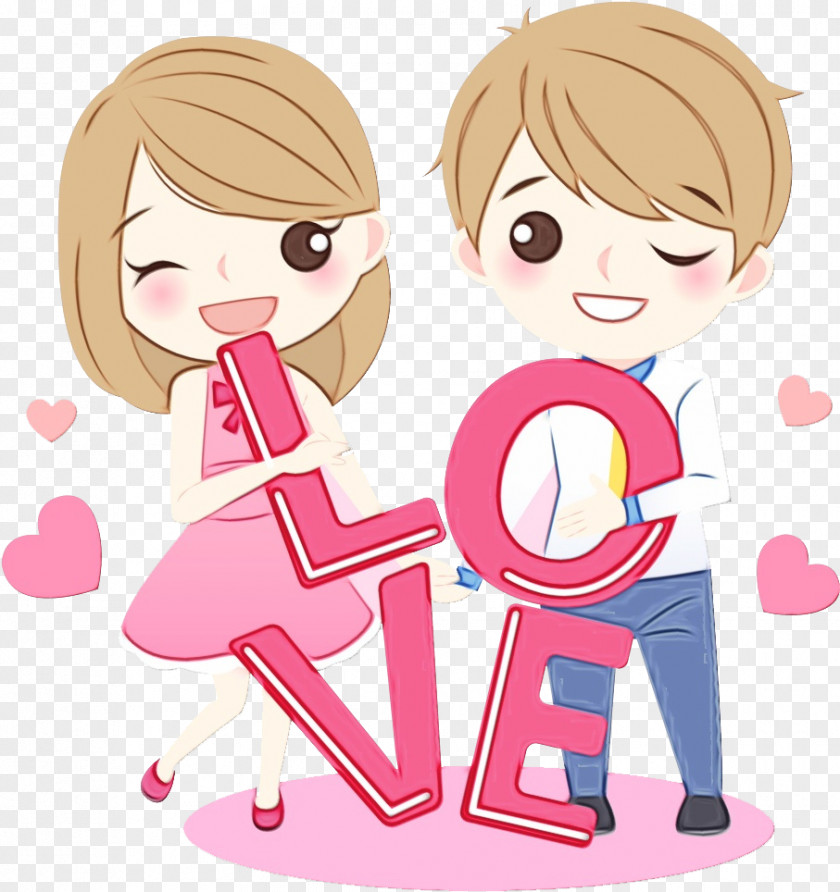 Sharing Love Cartoon Pink Clip Art PNG