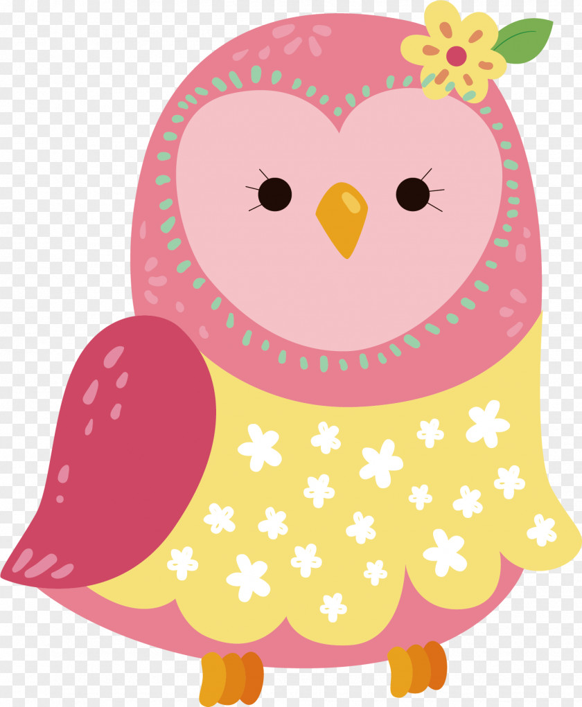 Pink Owl Vector PNG