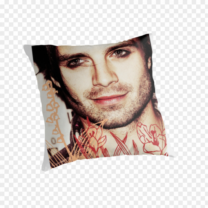 Sebastian Stan Throw Pillows Cushion Beard Portrait PNG