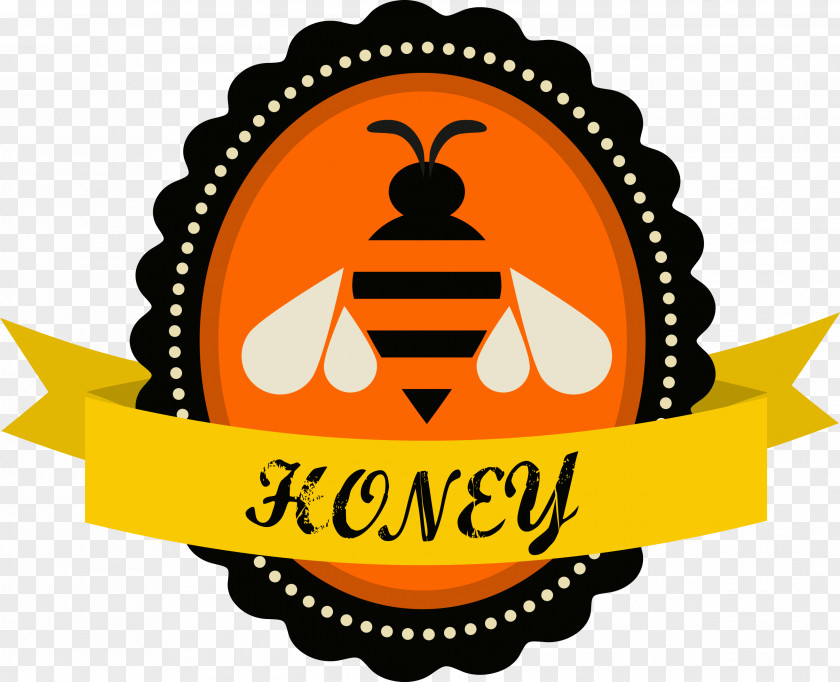 Bee Honey Label Clip Art PNG