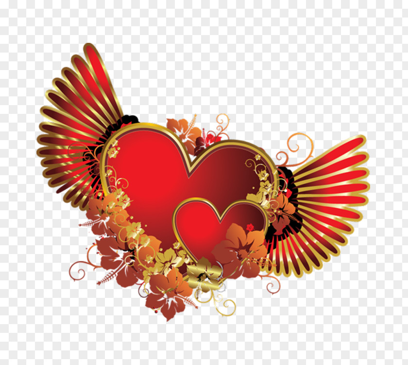 Flying Heart Valentines Day PNG