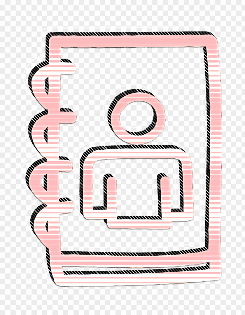 Hand Drawn Icon User Book Symbol Contact PNG