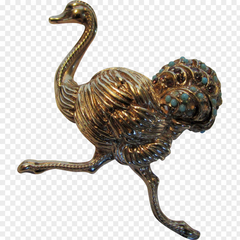 Ostrich Common Bronze Sculpture Ratite PNG