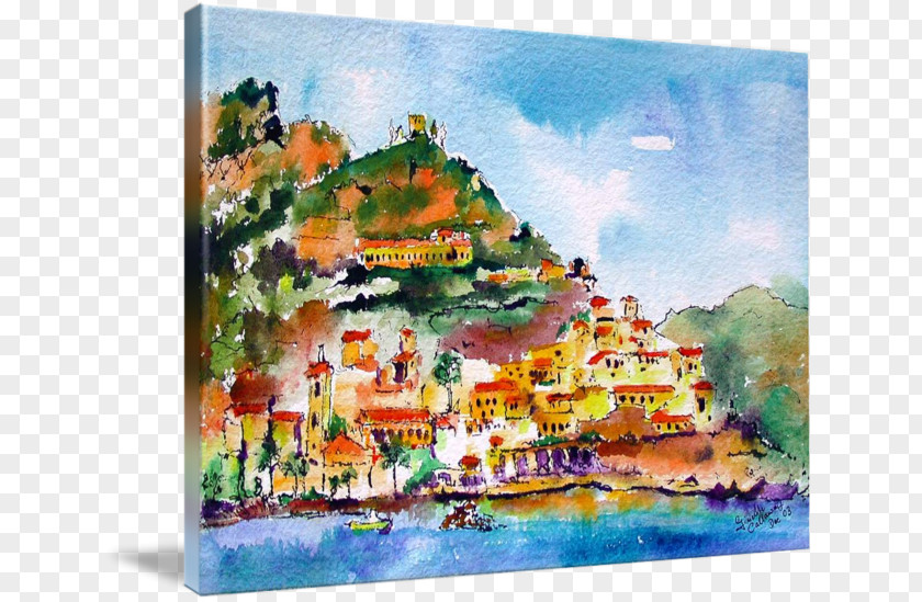 Painting Watercolor Amalfi Gallery Wrap PNG