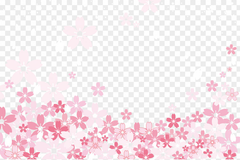 Sakura Illustration Background Material Vector Textile Pink Pattern PNG