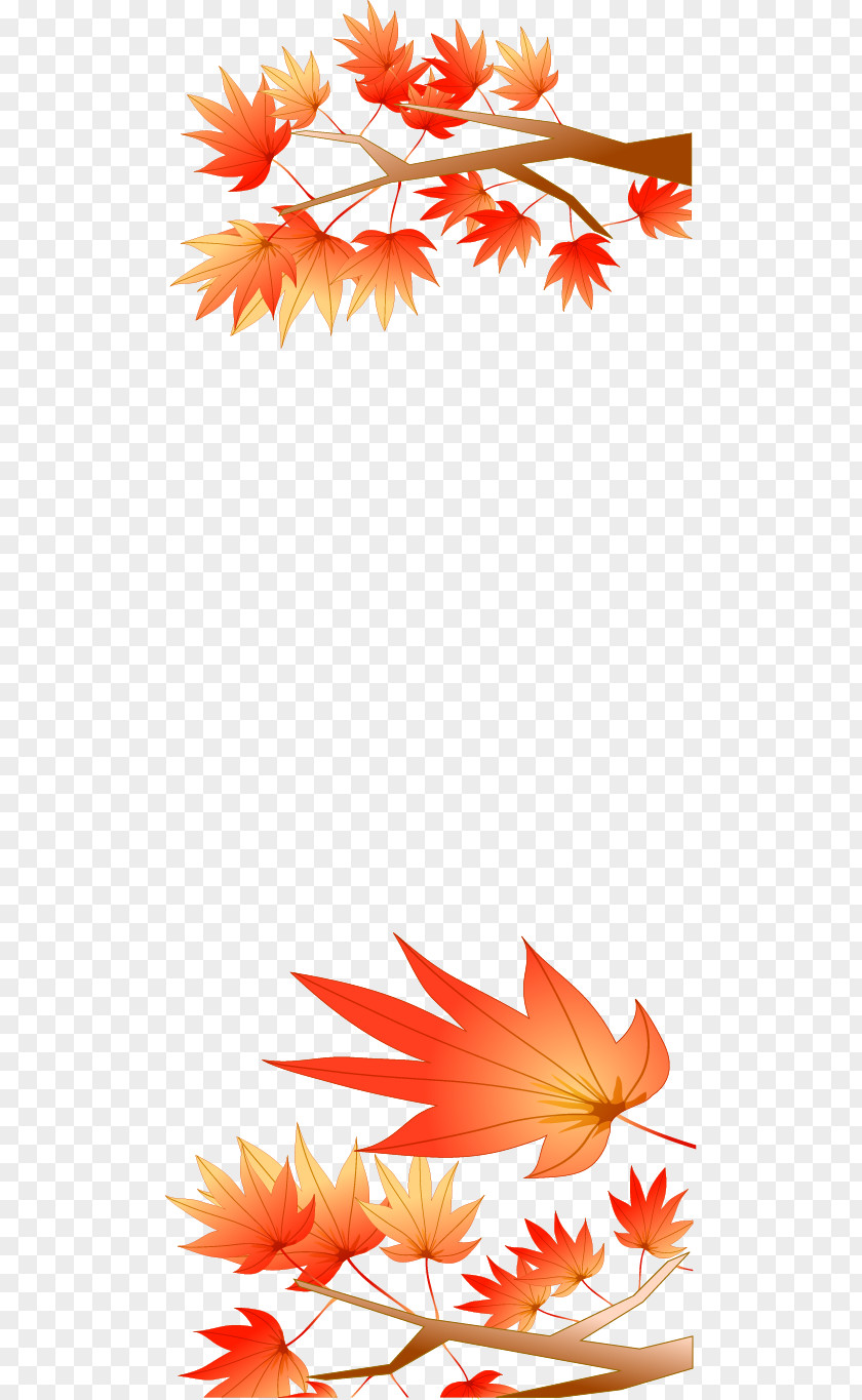 Vector Hand-painted Maple Leaf Clip Art PNG
