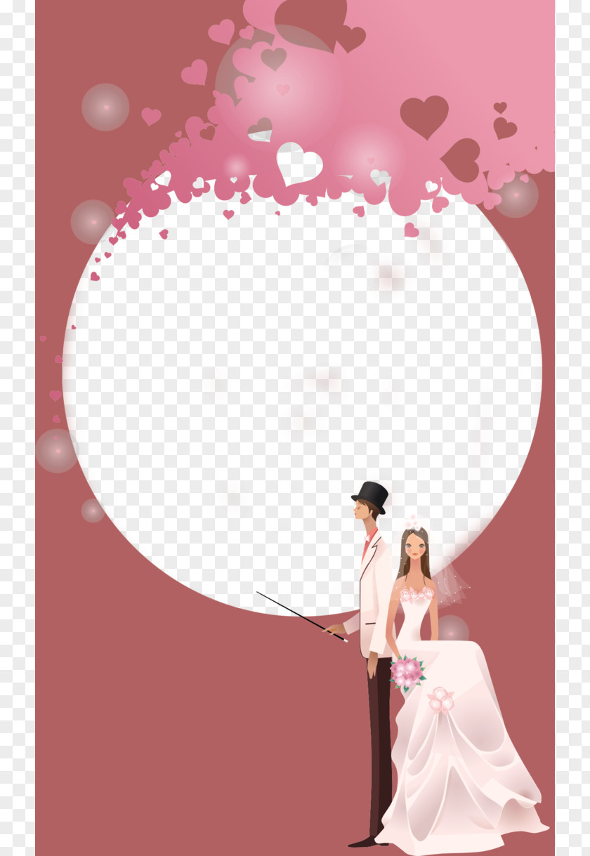 Elegant Wedding Photo Frame Photography Marriage Dress Picture PNG
