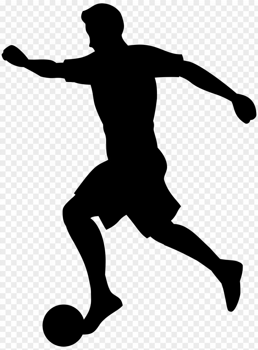 Footballer Silhouette Transparent Clip Art Image Shoe Black And White Knee Human Behavior Recreation PNG