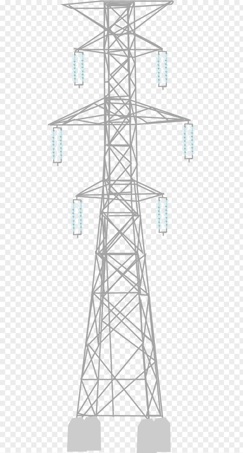 High Voltage Electricity Transmission Tower Insulator Overhead Power Line PNG