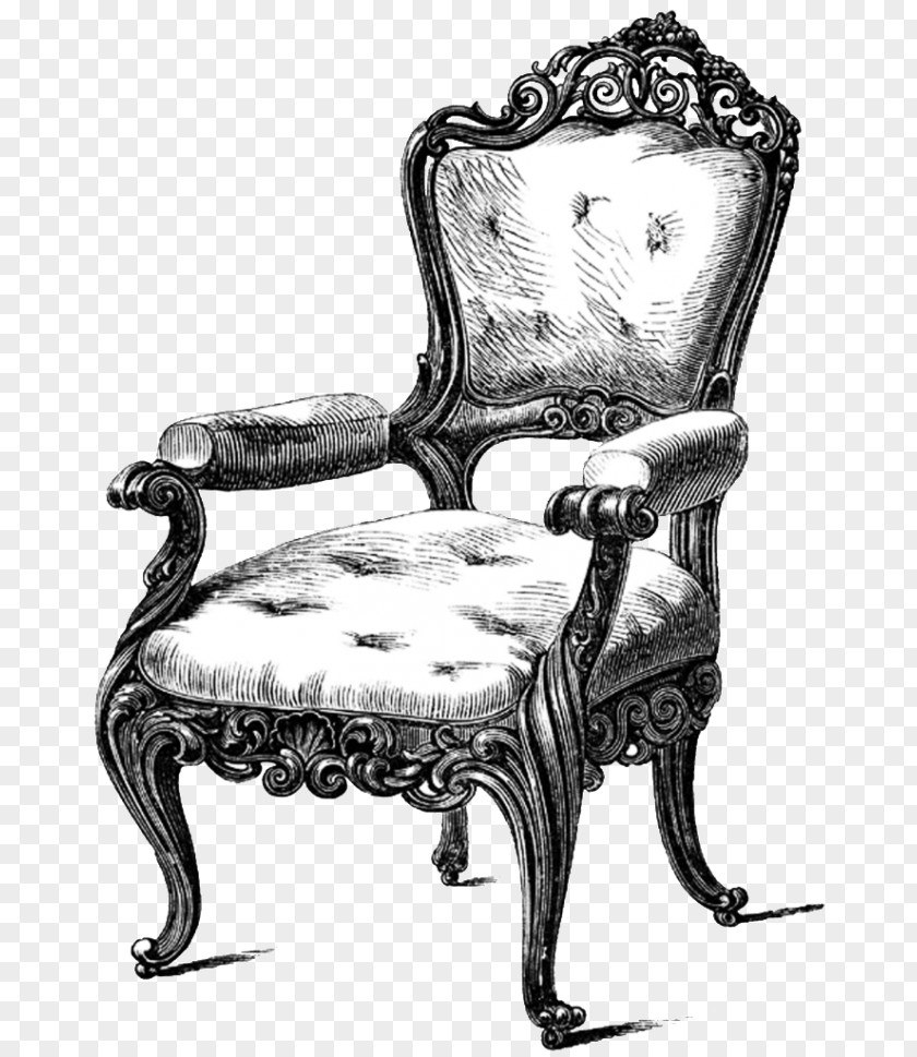 Chair Antique Furniture Drawing Table Couch PNG