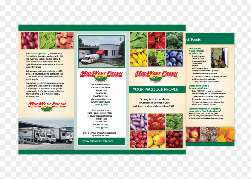Trifold Flyer Fresh Food Advertising New Haven Eden Prairie PNG