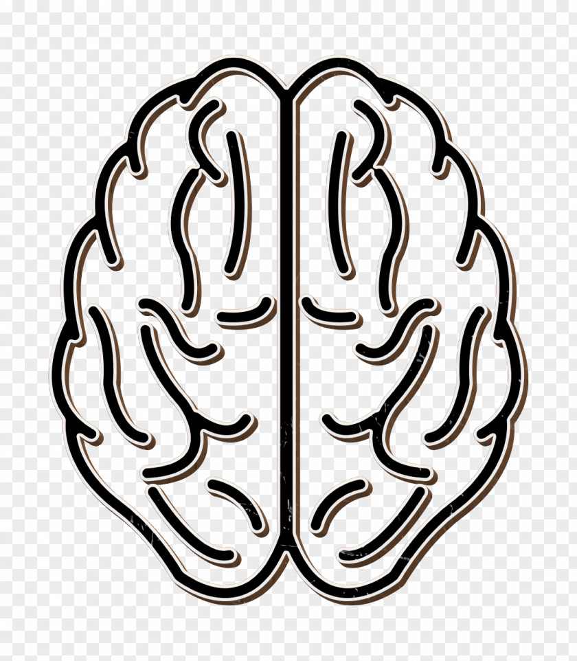 Brain Icon Medical Upper View Outline PNG