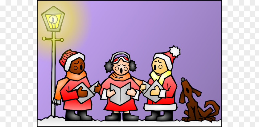 Cartoon Christmas Scenes Carol Santa Claus Clip Art PNG