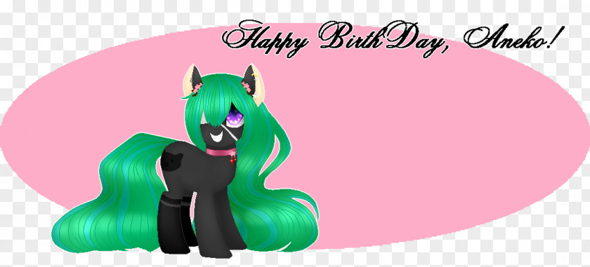 Happy B.day Horse Green Character Clip Art PNG