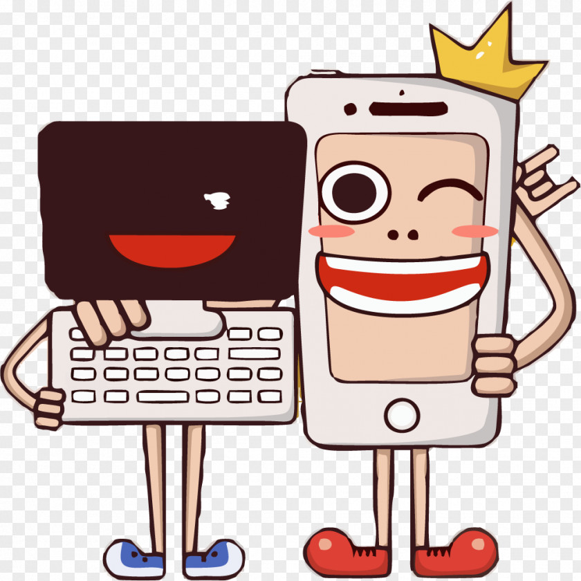 Phone And Computer Illustration Mobile Phones PNG