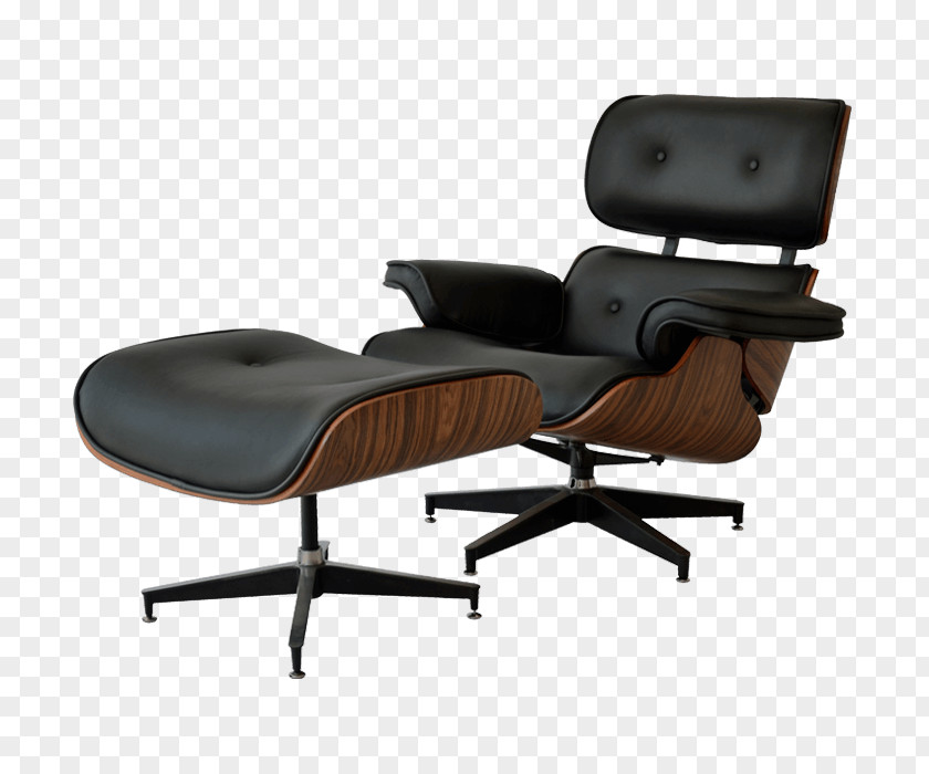 Chair Eames Lounge Wood Charles And Ray Foot Rests PNG