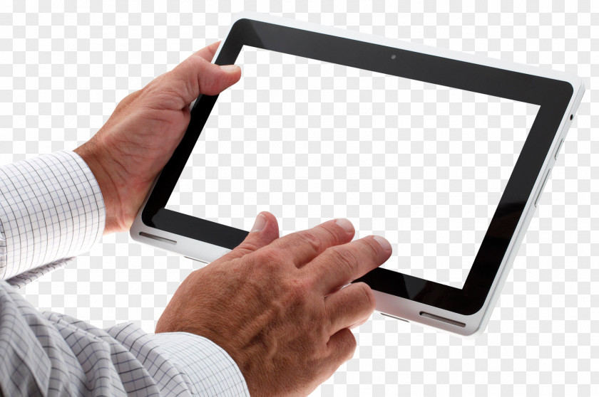 Hand Using Tablet IPad Graphics Information PNG