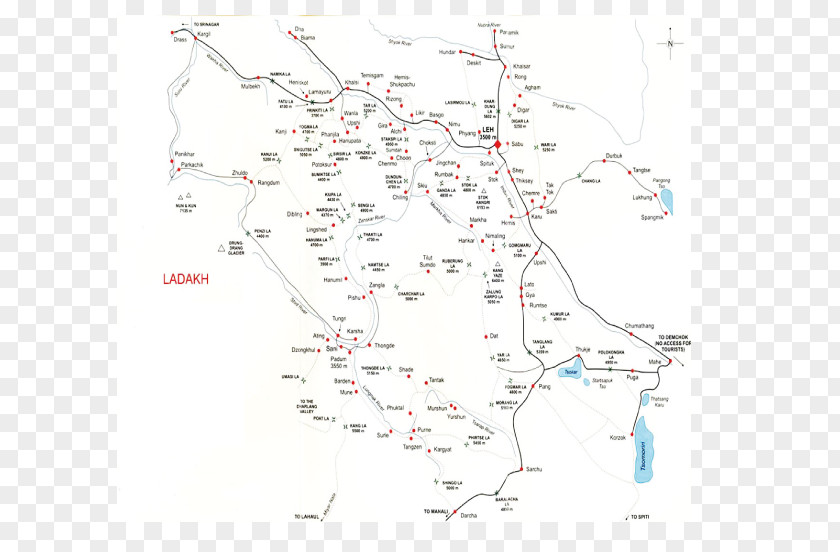 Map Ladakh Zanskar Srinagar Leh Sonamarg PNG