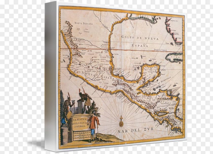 Map New Spain Nueva Galicia Painting PNG