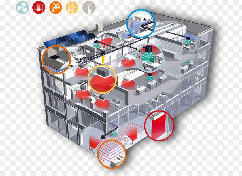 Building Variable Refrigerant Flow Daikin Air Conditioning System PNG