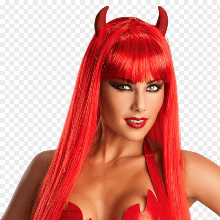 Devil Wig Costume Demon Satan PNG