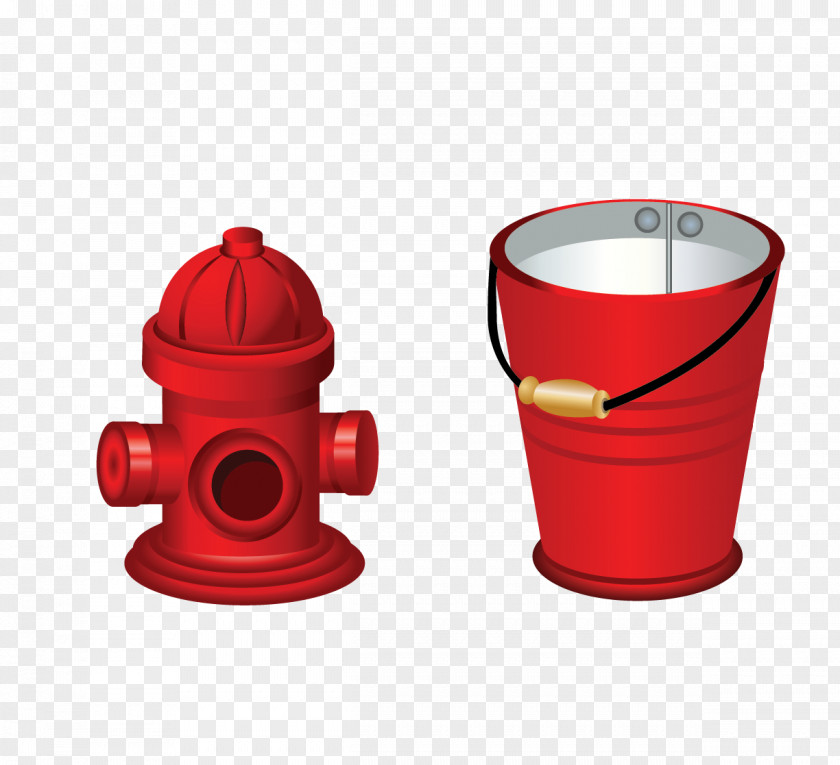 Vector Material Bucket Valve Firefighter Fire Hydrant PNG