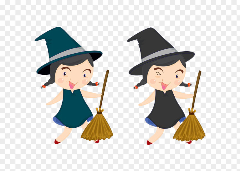 Little Witch Cartoon Stock Illustration Shutterstock Halloween PNG