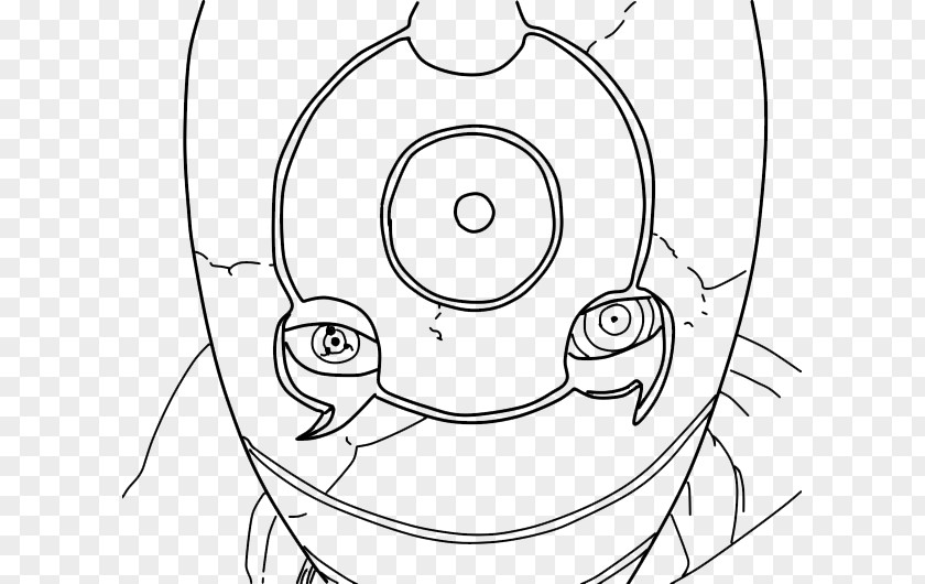 Mask Drawing Character Obito Uchiha Sketch PNG