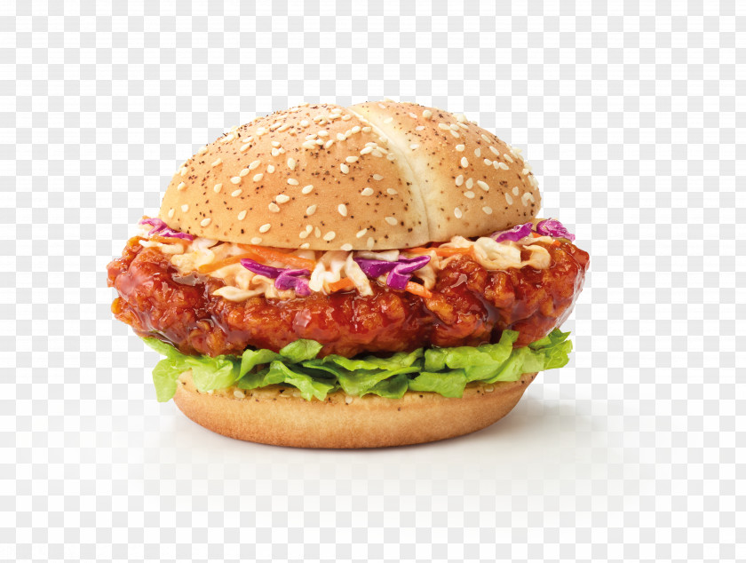 Spicy Burger Hamburger Veggie Korean Cuisine Chicken Sandwich Hot PNG