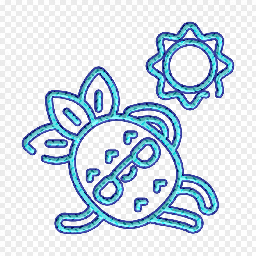 Sun Icon Sunbathing Pineapple Character PNG