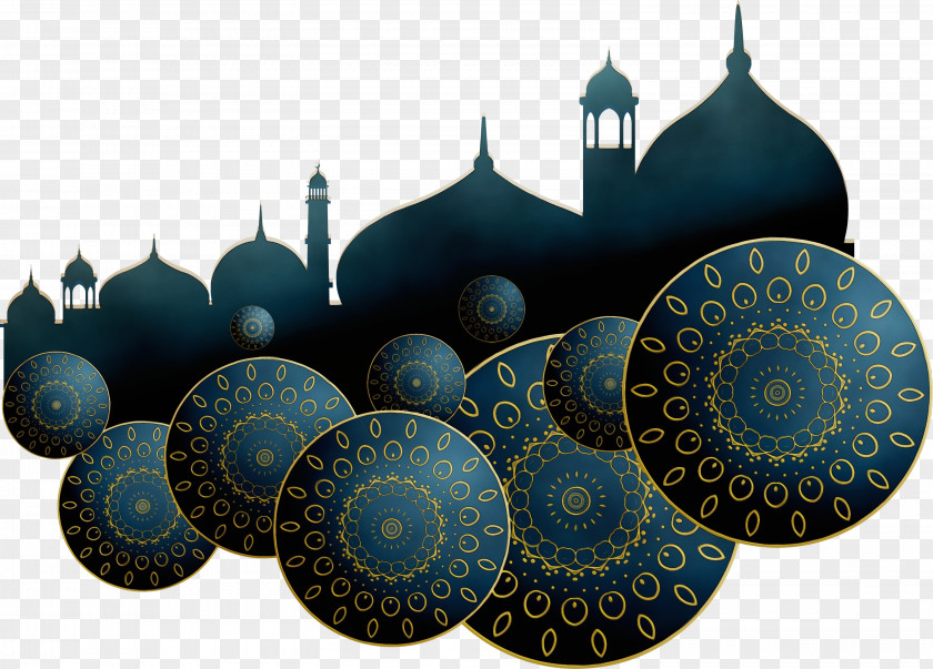 Dome Architecture Eid Mubarak Circle PNG