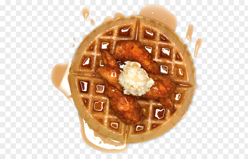 Chicken And Waffles Buffalo Wing Fingers PNG