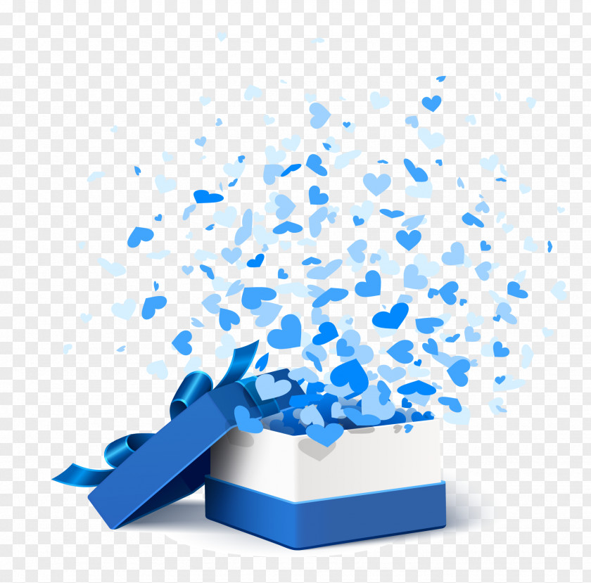 Vector Blue Gift Box Paper Clip Art PNG