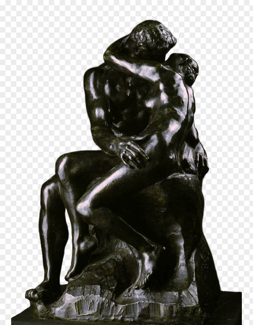 The Thinker Kiss Musée Rodin Bronze Sculpture PNG