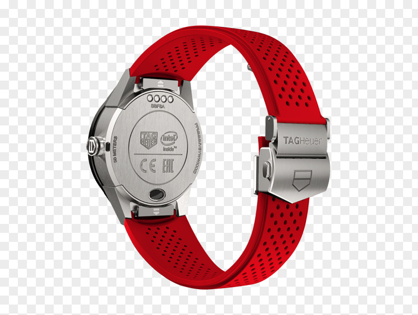 Connected Apparel Red And Black TAG Heuer Modular Smartwatch PNG