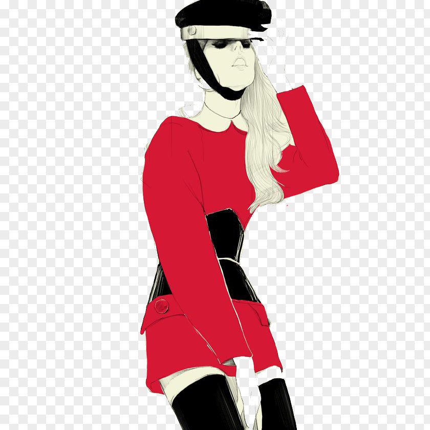 Red Soldier Beauty Fashion Illustration Drawing Illustrator PNG