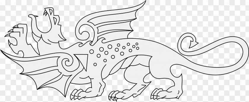 Welsh Dragon Vector Graphics Image Black And White Drawing PNG