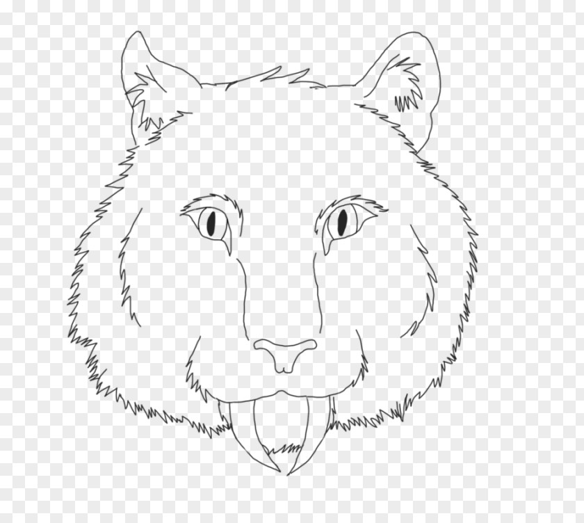 Saber-tooth Whiskers Tiger Lion Cat Sketch PNG