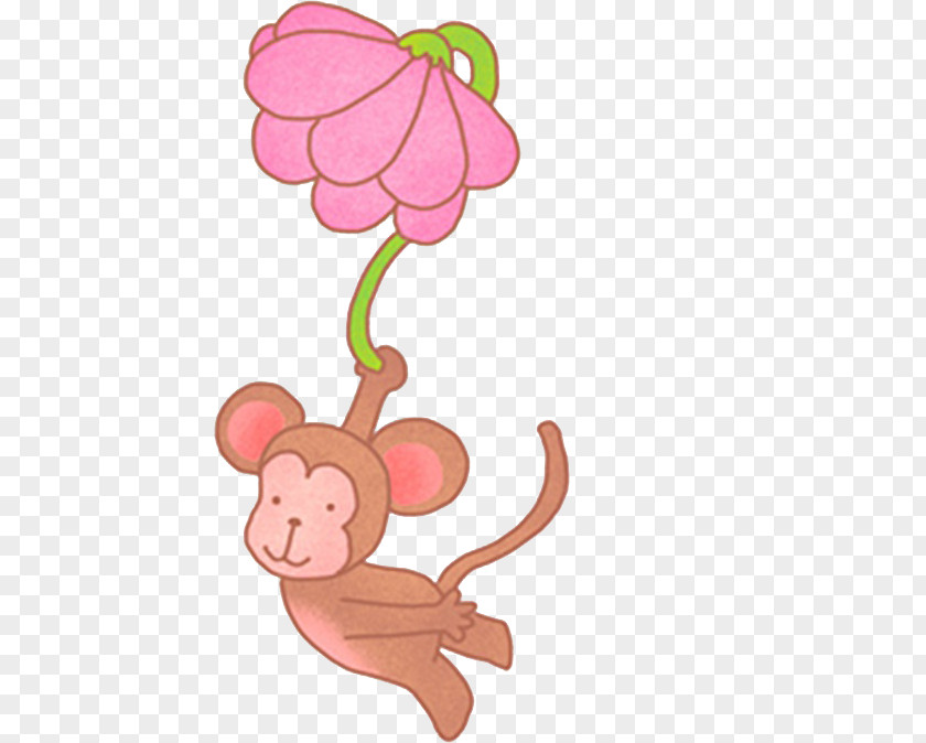 Flower Monkey Drawing Clip Art PNG