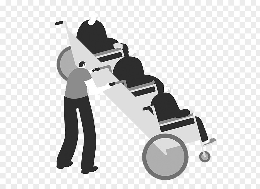 Cartoon Row Wheelchair Population Ageing Old Age Illustration PNG