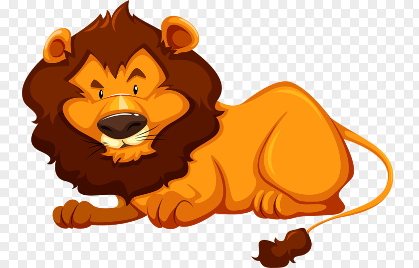 Lazy Lion Wildlife Animal Illustration PNG