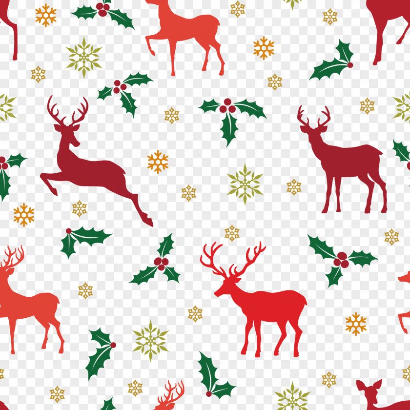 Reindeer Snowflake Vector Background PNG