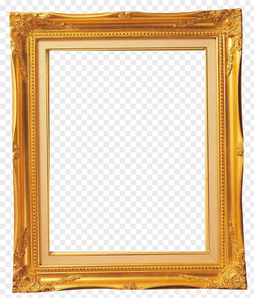 Golden Square Photo Frame Picture Light PNG