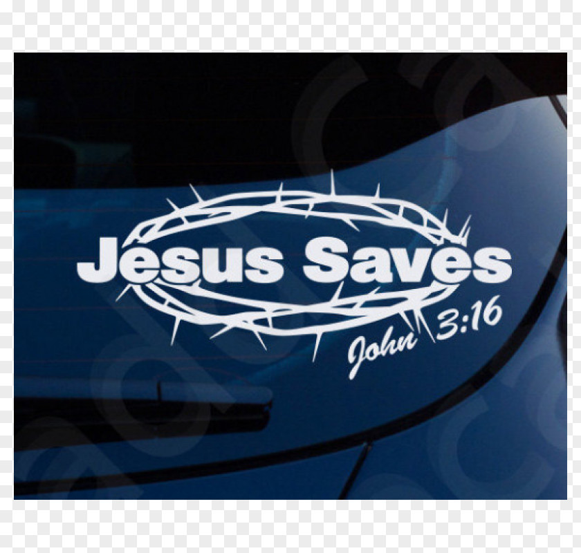 Jesus Saves John 3:16 Bumper Sticker Decal Car PNG
