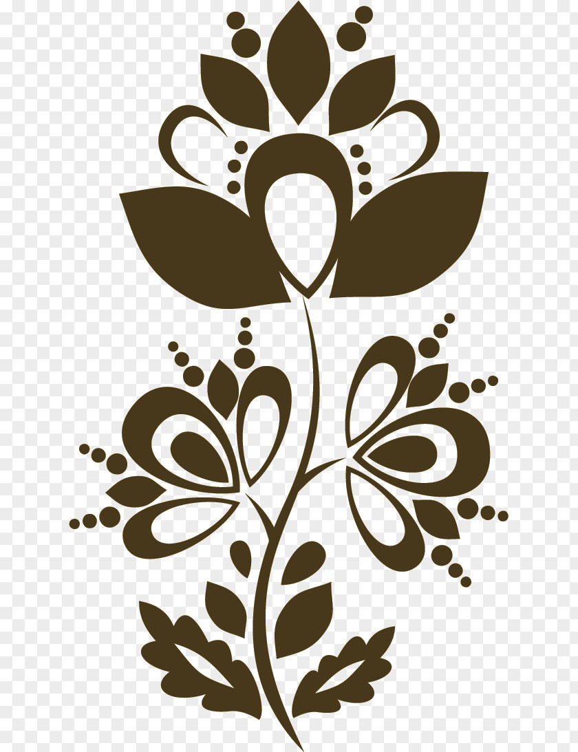 Monochro Floral Design Creativity Leaf PNG